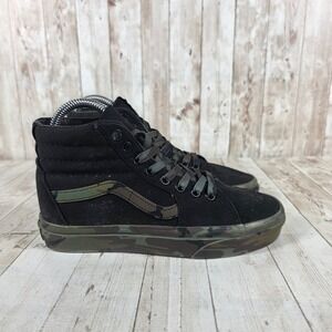 Vans Sk8-Hi Black Camo High Top Sneakers Womens 6 Mens 4.5 Woodland Camouflage